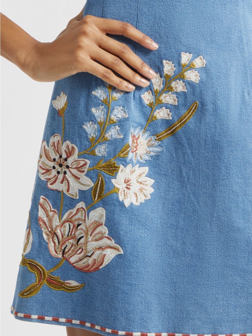 NEW Veronica Beard Chester Floral Embroidered Minidress in Sea Glare - Picture 5 of 13